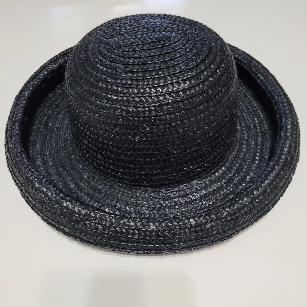100% black vintage straw hat - Picture 4 of 6